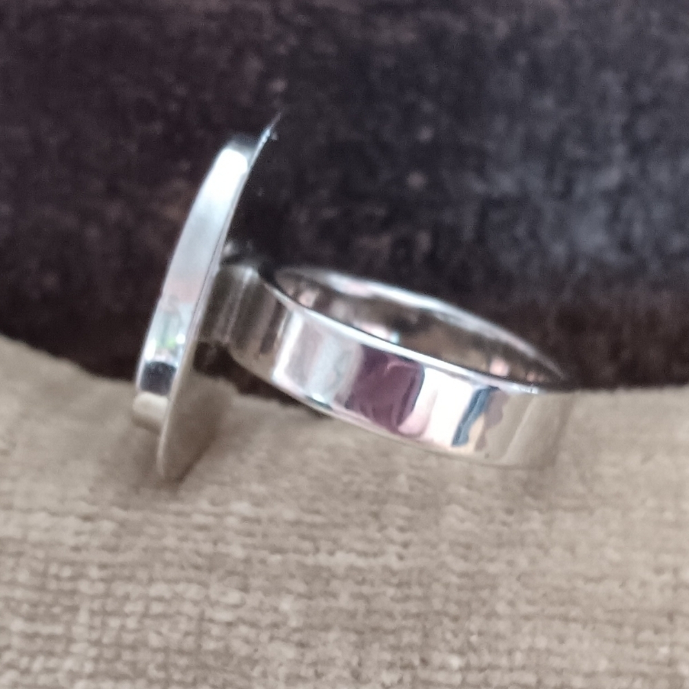 Silver Synthetic Red Stone Set Ring - Picture 4 of 14